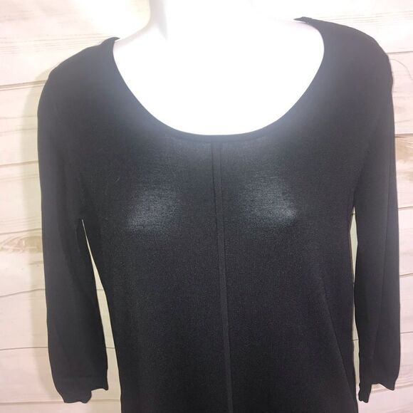 Uniqlo 3/4 Sleeve Black Dress-Size-Small - Picture 2 of 6